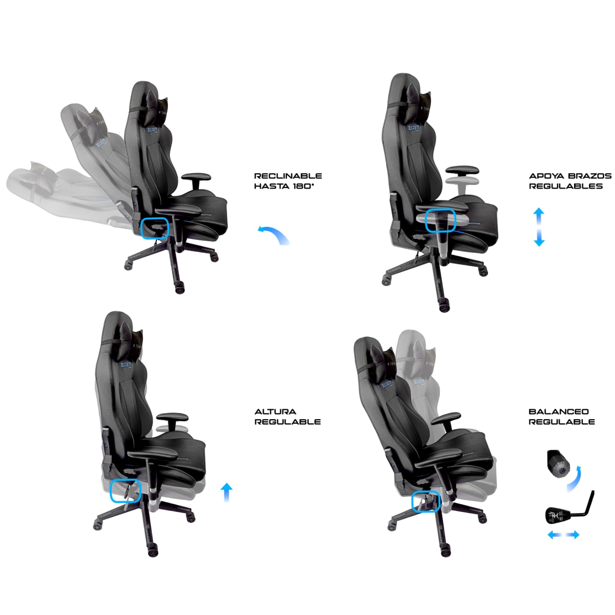 Silla Gamer Competición Expert League Ktana Azul con Mouse6