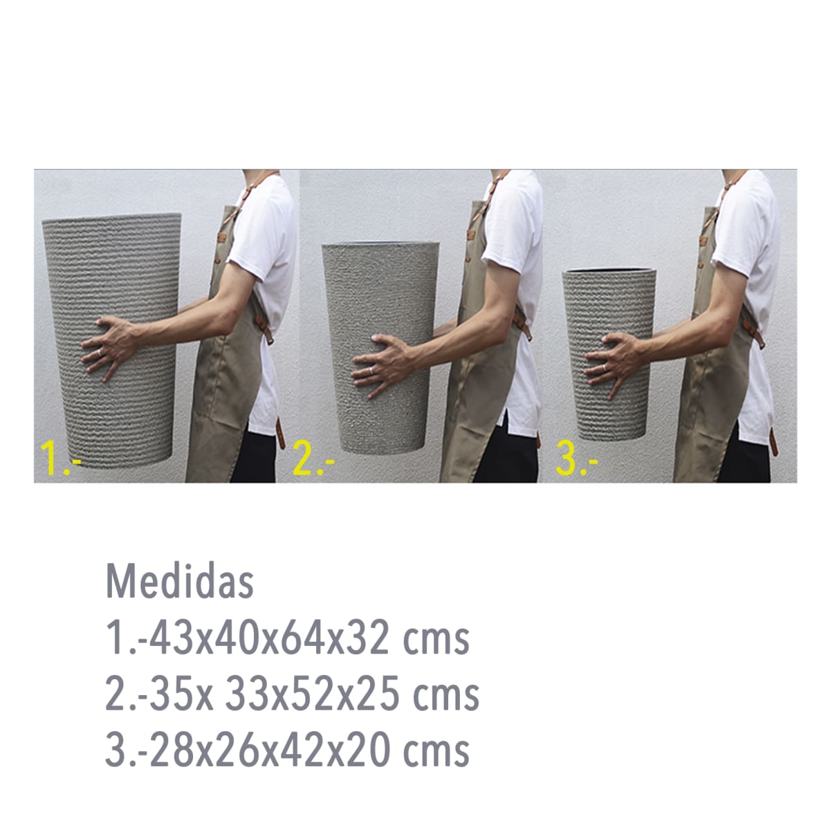 Macetero Ornamental Gris Granito XL 52 cms4