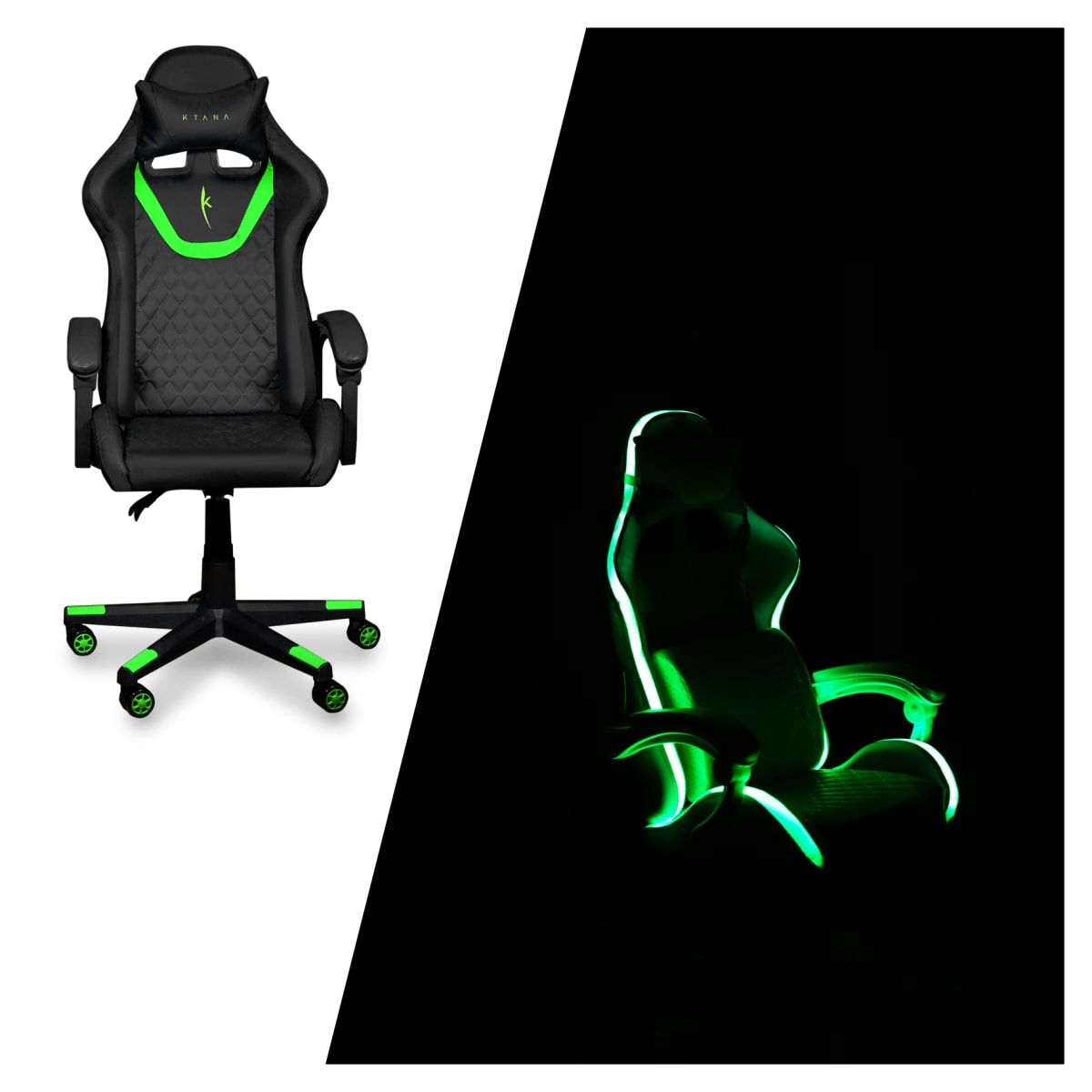 Silla Gamer Led Spectre Premier Ktana Negro con Cojín Ergo5