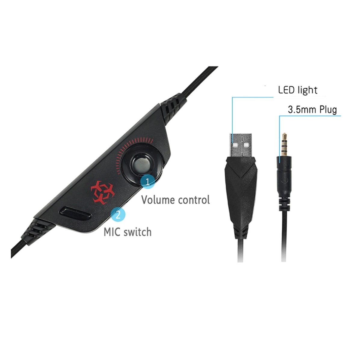 Audífono Gamer Profesional Kotion Each Negro-Azul4