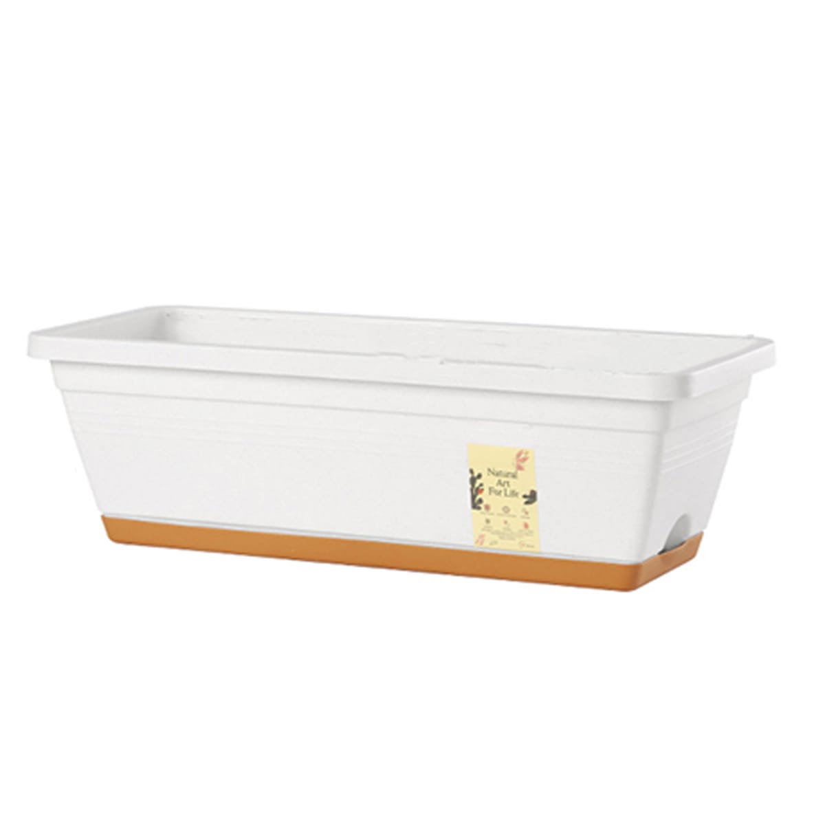 Kit 4 Jardineras con Bandeja Extraíble y Drenaje Reflexivo Blanco3
