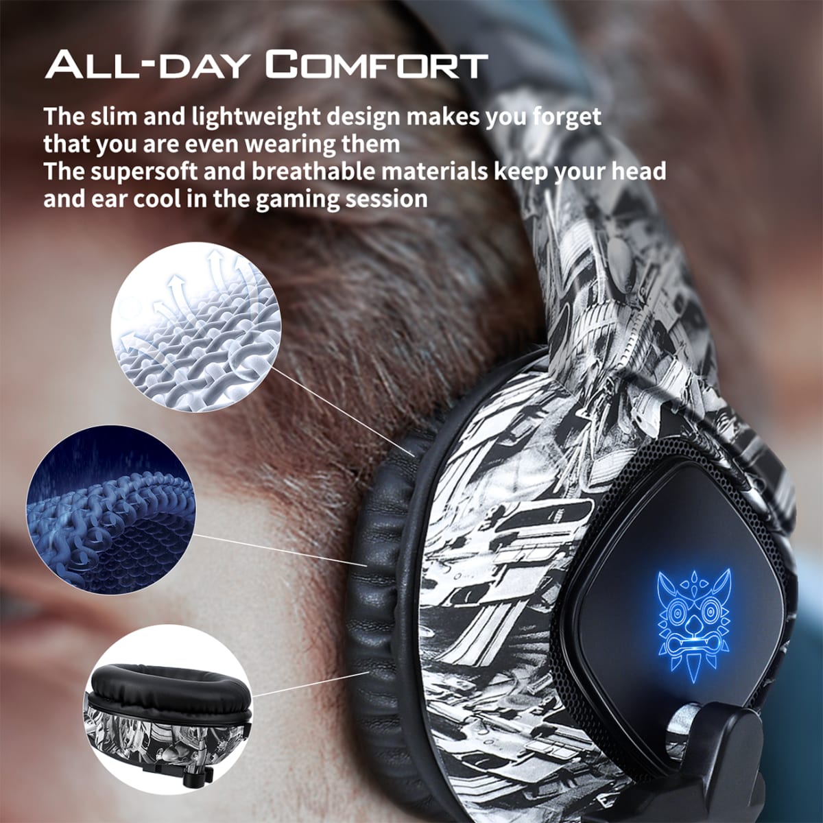 Audífonos Gamer para Ps4 Pc Xbox One Onikuma K19 Diseño2