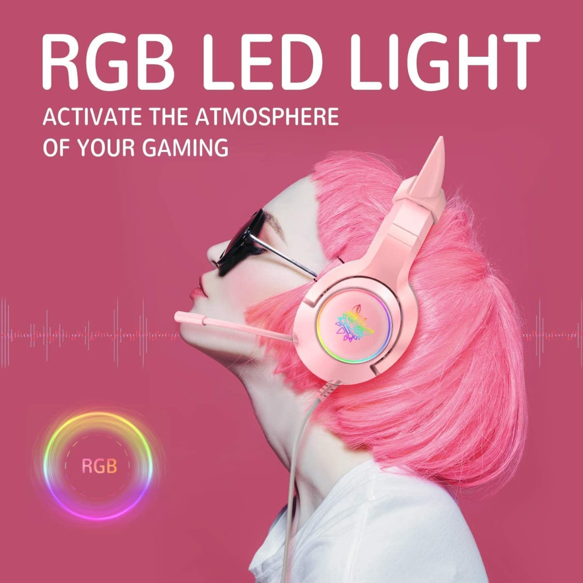 AUDIFONO GAMER MUJER ONIKUMA ROSADO K93