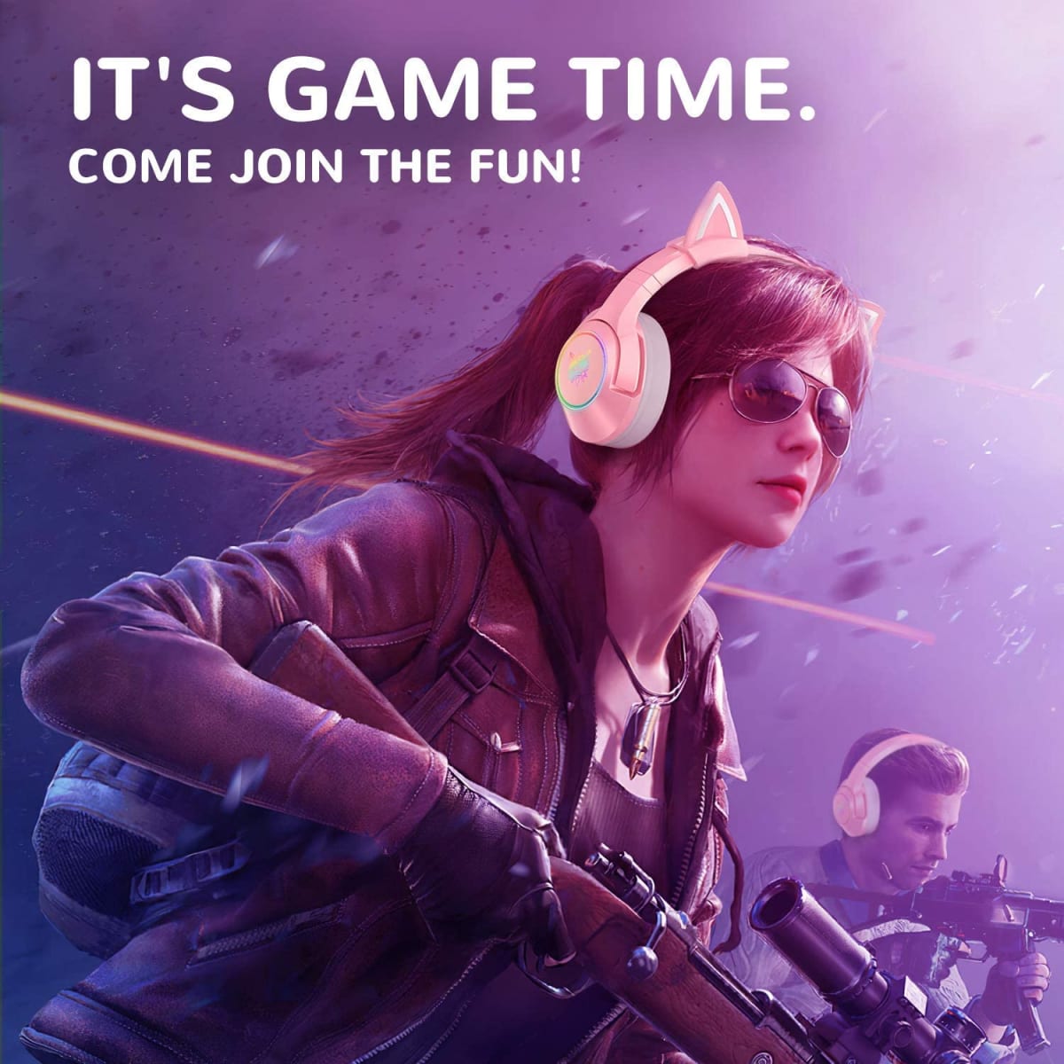 AUDIFONO GAMER MUJER ONIKUMA ROSADO K99