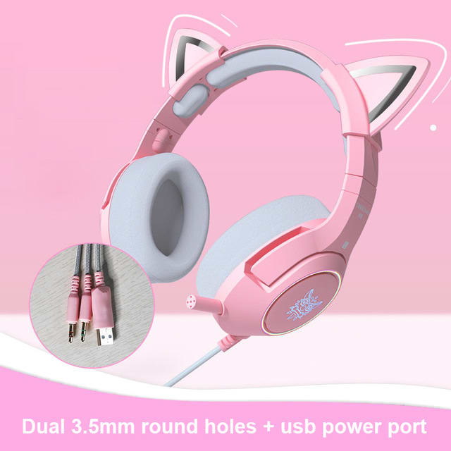 AUDIFONO GAMER MUJER ONIKUMA ROSADO K98