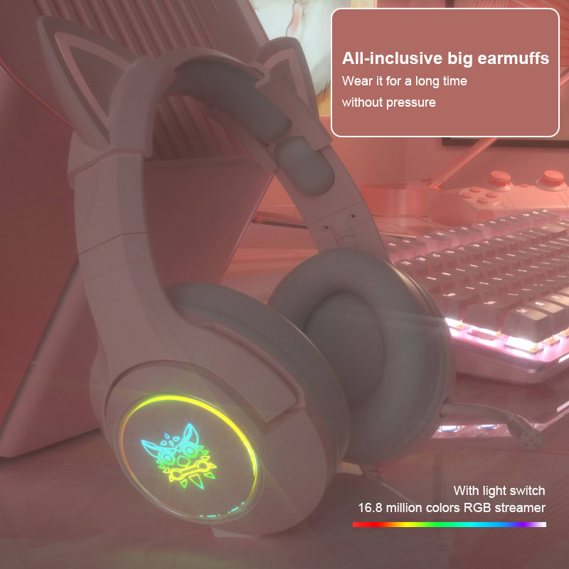 AUDIFONO GAMER MUJER ONIKUMA ROSADO K95