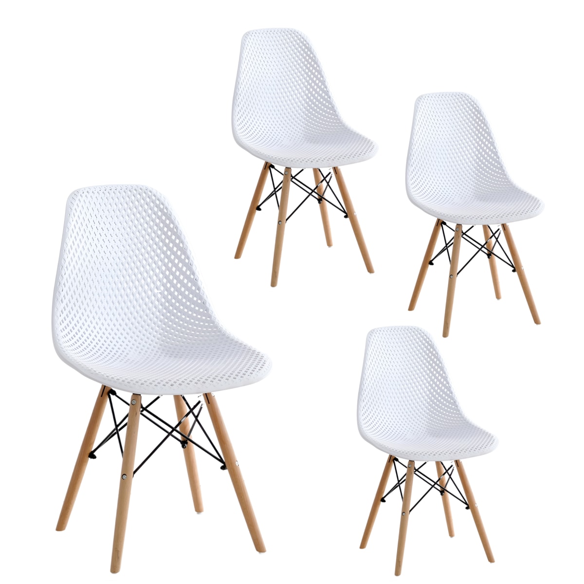 Kit 4 sillas modelo Eames diseño Smarthome color Blanco1