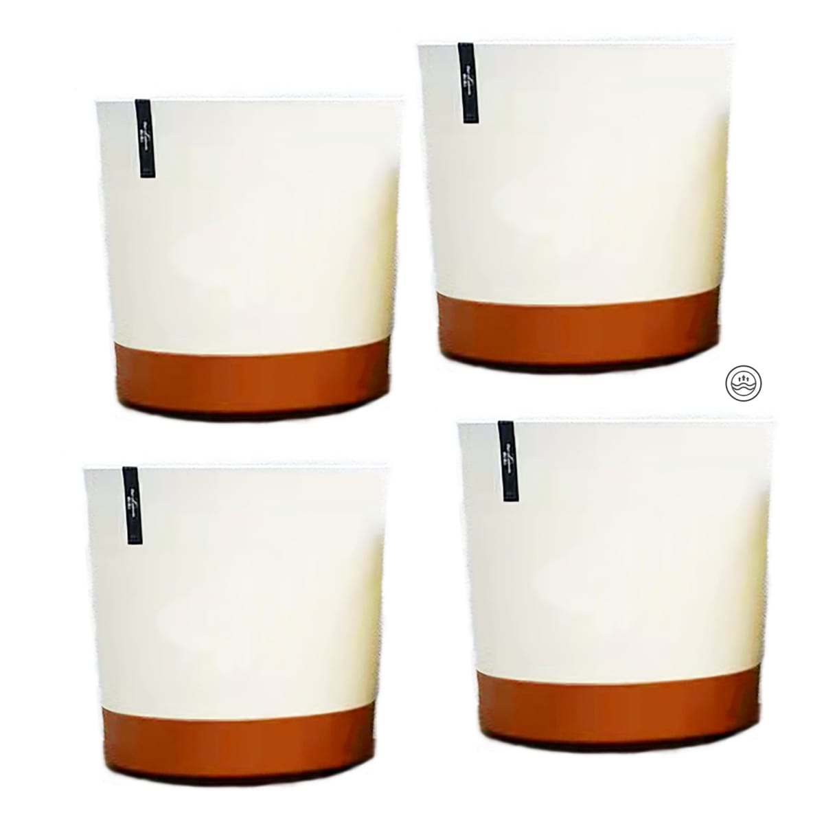 Kit 4 Maceteros con Bandeja Extraíble y Drenaje Reflexivo L Blanco1