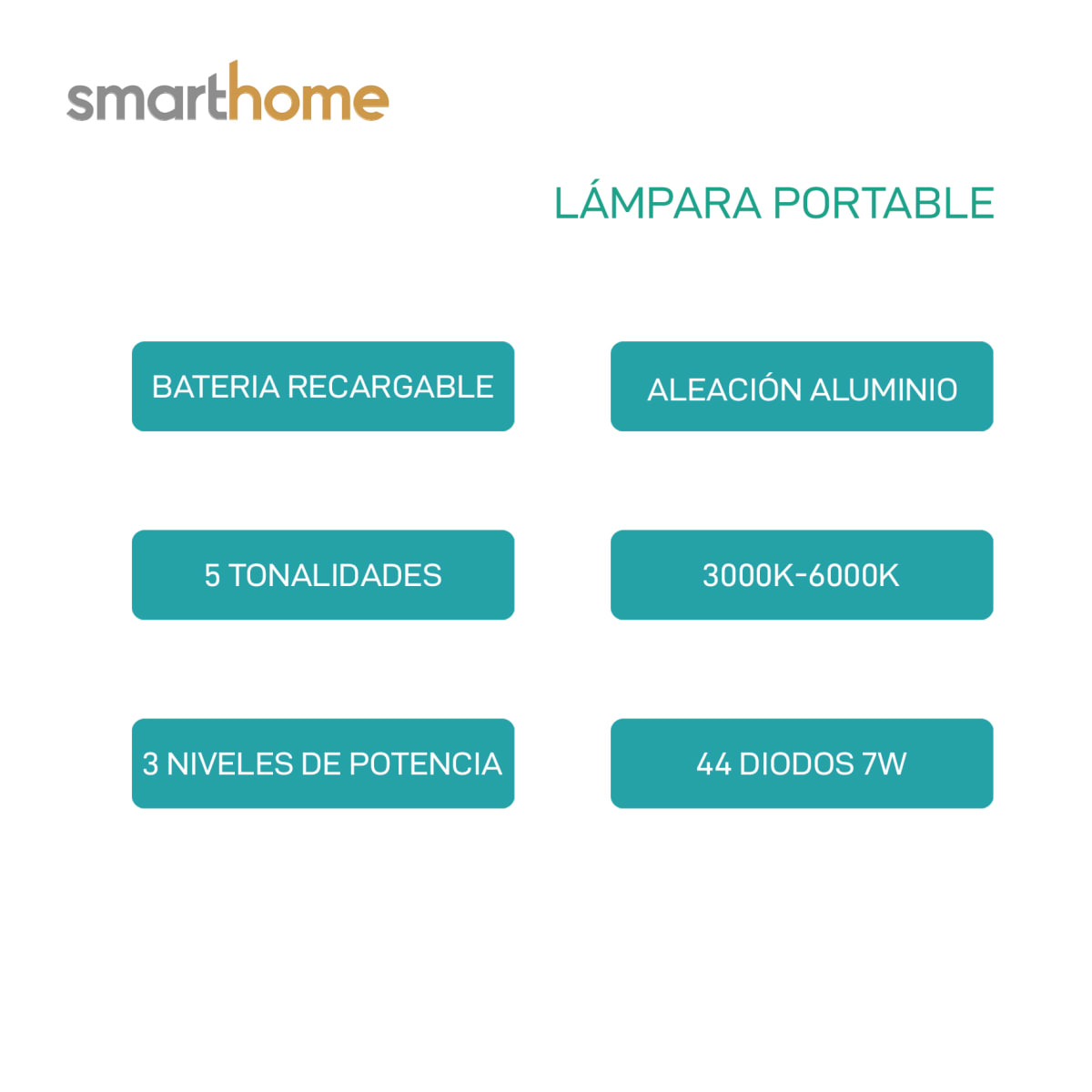 Lámpara Led de Aluminio Recargable11