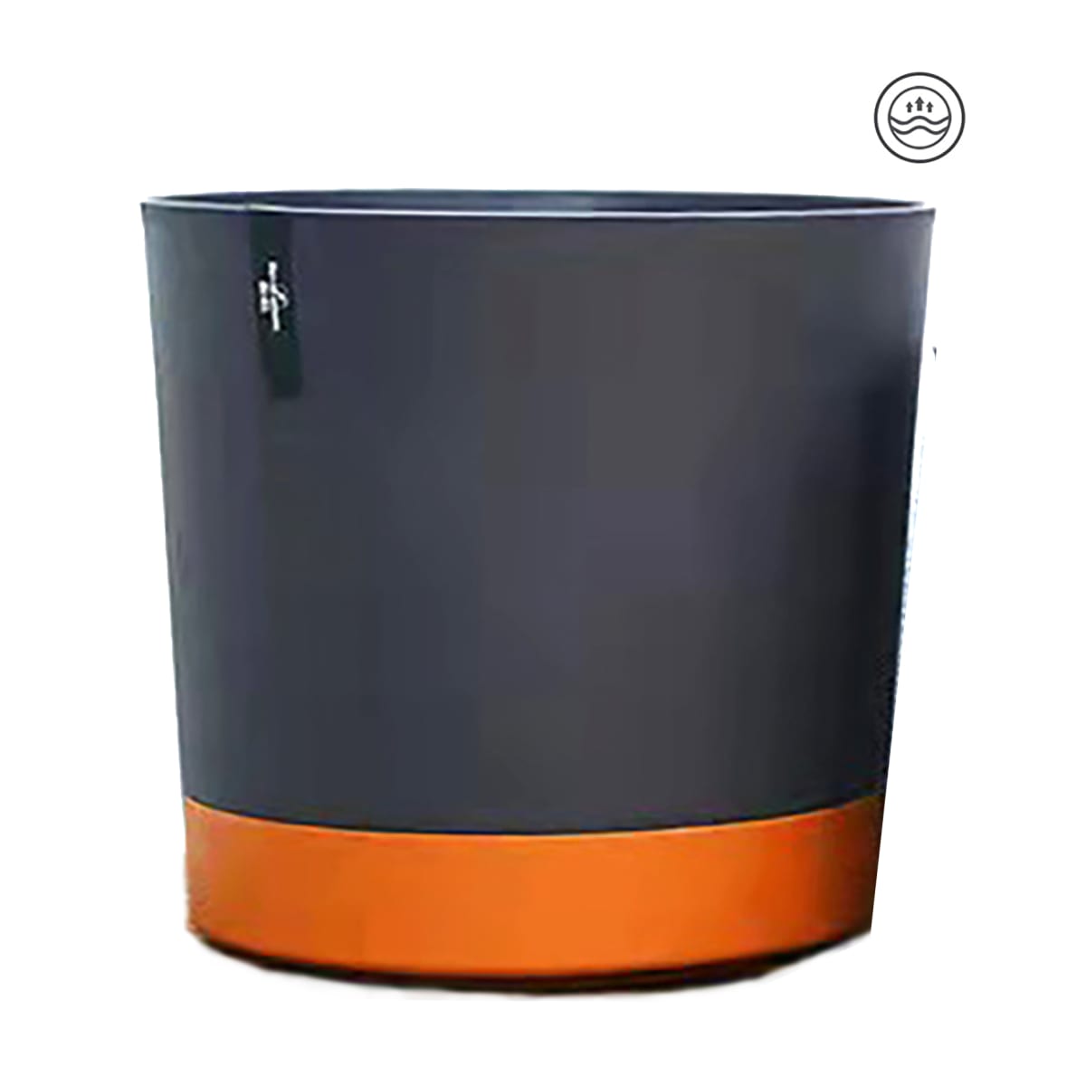 Macetero con Bandeja Extraíble y Drenaje Reflexivo 30x28 cms Gris2