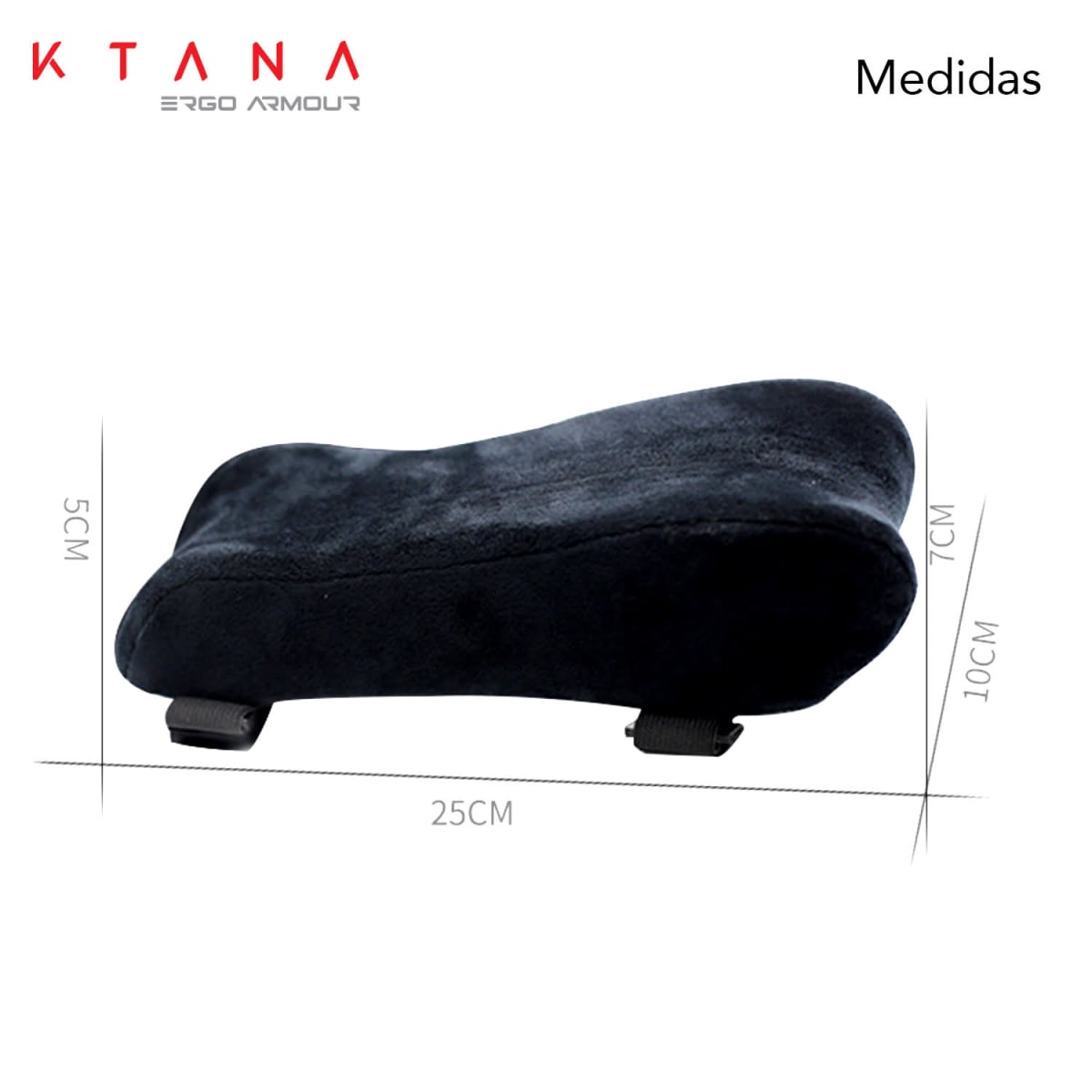 Set de Cojines Ergonómicos Apoya Brazos Ktana Negro4