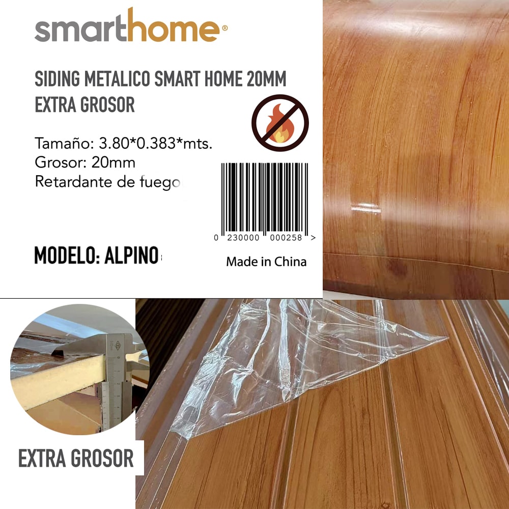 Kit 10 Planchas Siding Metal Extra Grosor 20 mm Color Alpino4