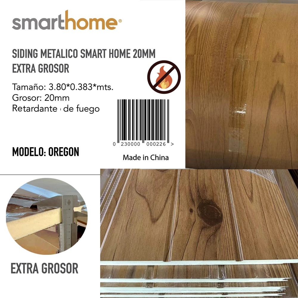 Kit 10 Planchas Siding Metal Extra Grosor 20 mm Color Oregón2