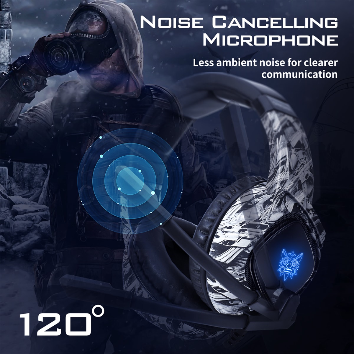 Audífonos Gamer para Ps4 Pc Xbox One Onikuma K19 Diseño7