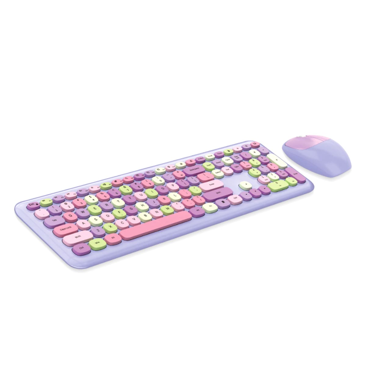 Kit Teclado y Mouse Inalámbrico Mofi Lila4