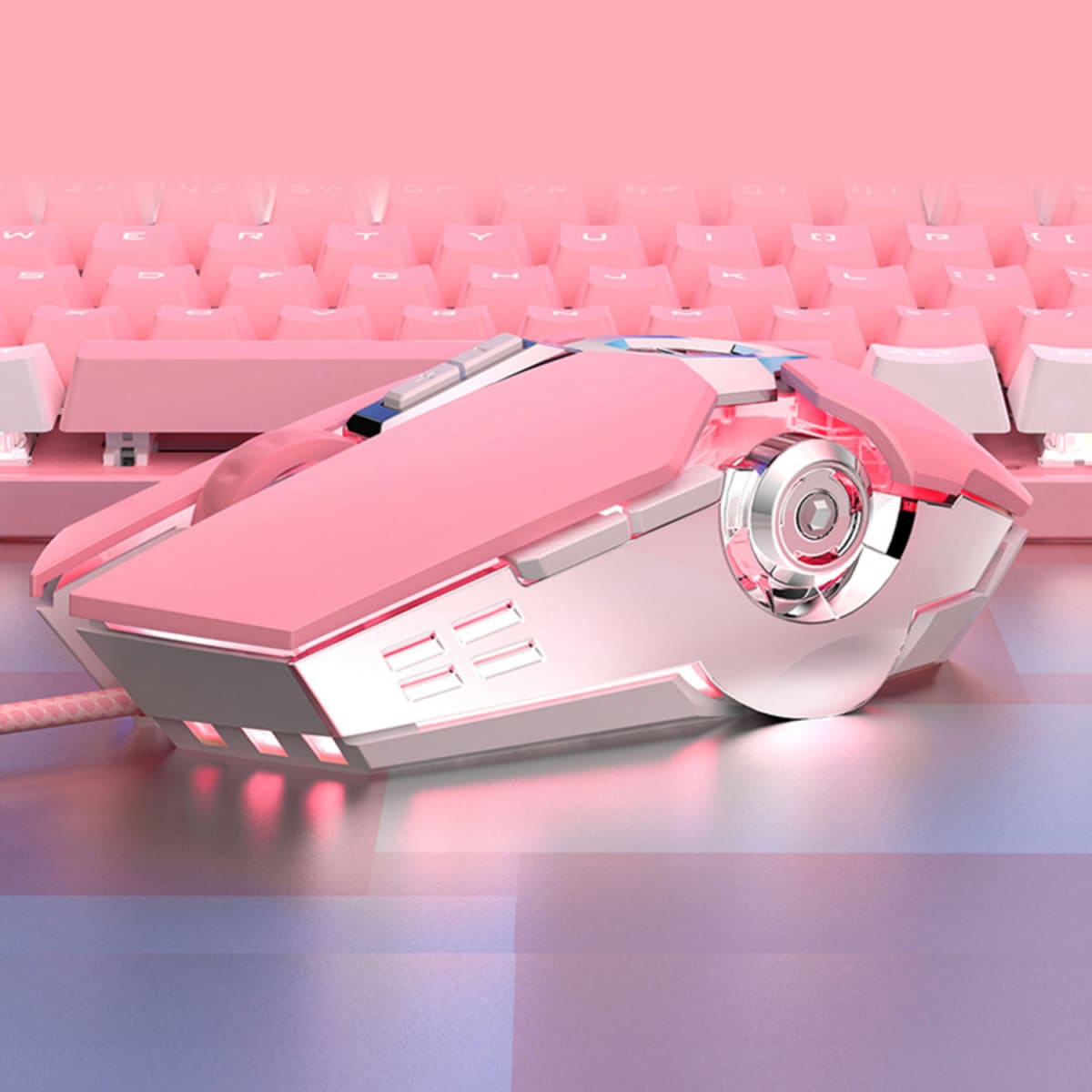 Mouse Gamer Alámbrico Rosa Modelo W014