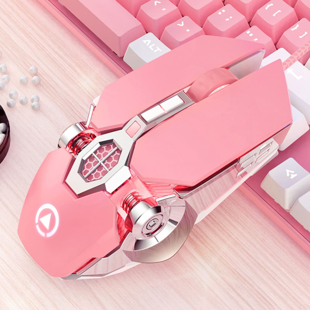 Mouse Gamer Alámbrico Rosa Modelo W015