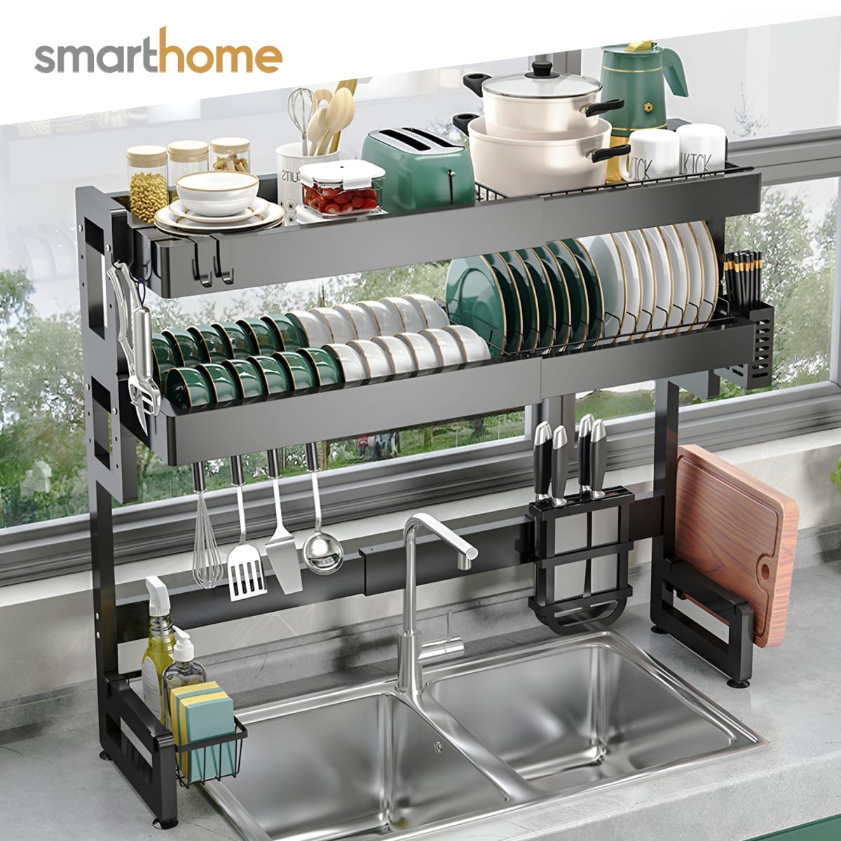 Secador de Platos Extra Grande Sobre Mesón6