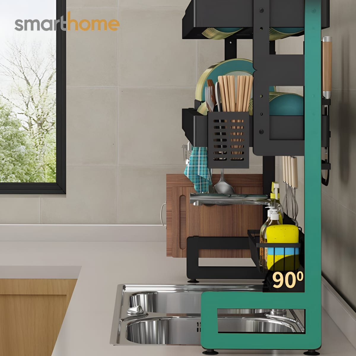 Secador de Platos Extra Grande Sobre Mesón4