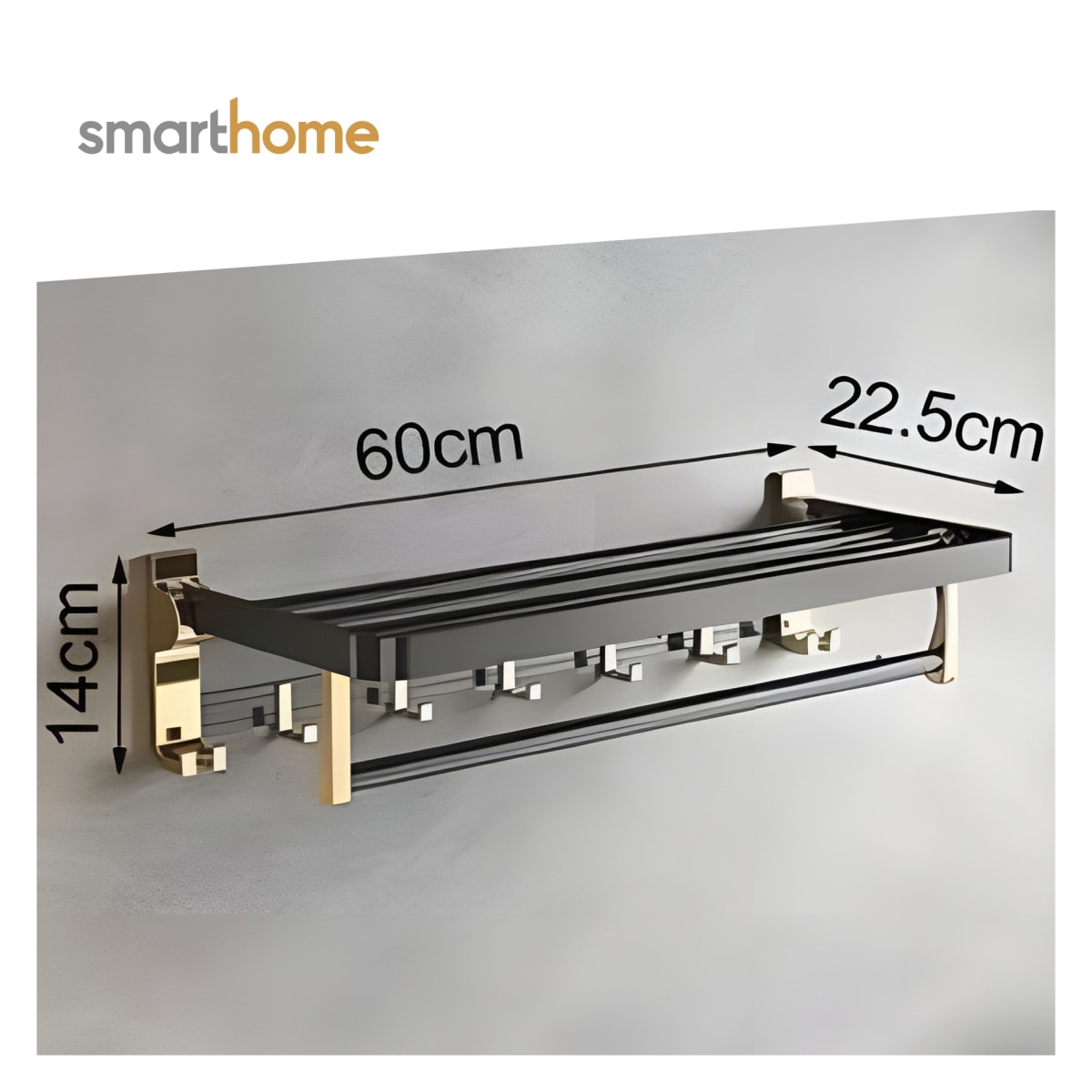 Toallero Plegable de Acero Smarthome Dorado Negro7