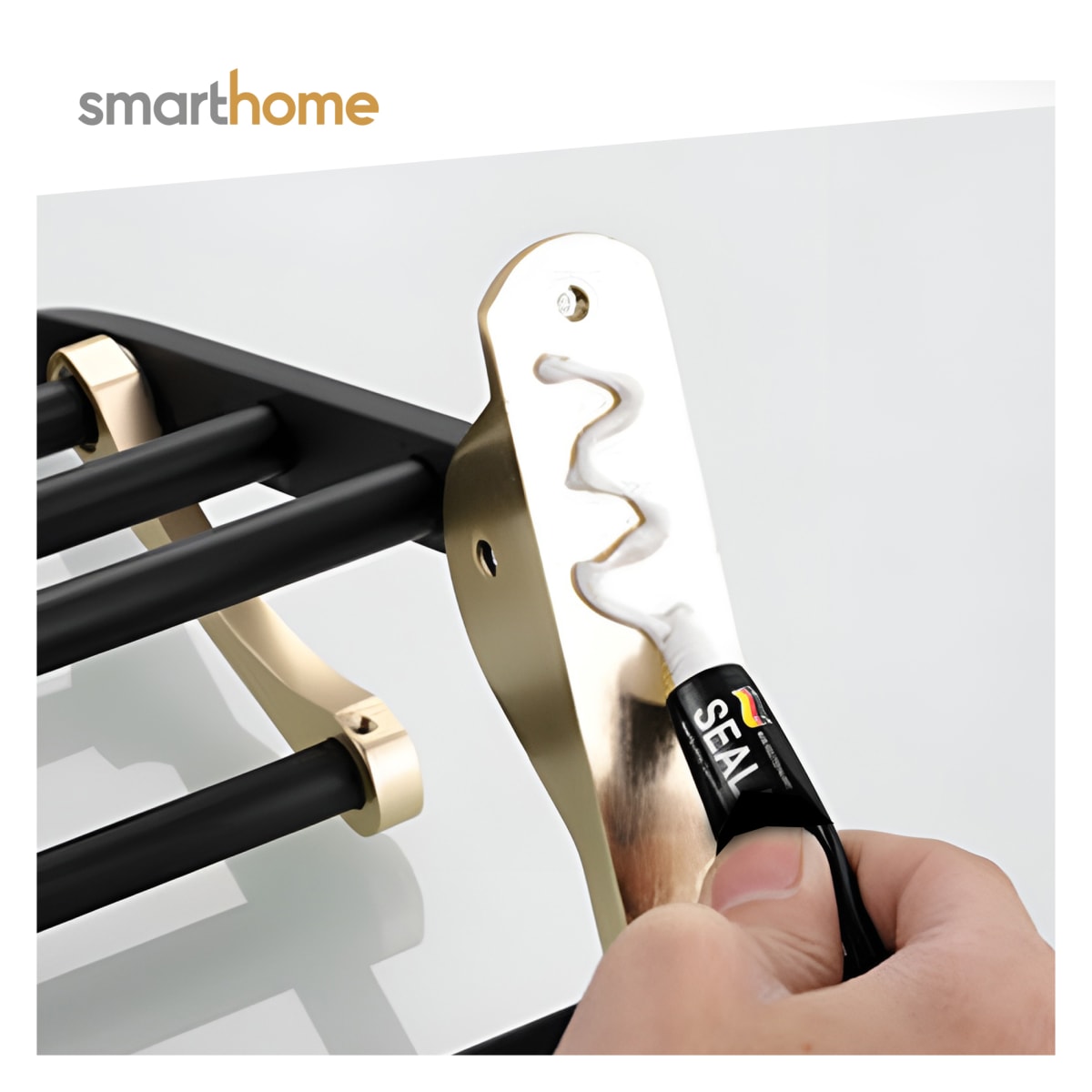 Toallero Plegable de Acero Smarthome Dorado Negro6