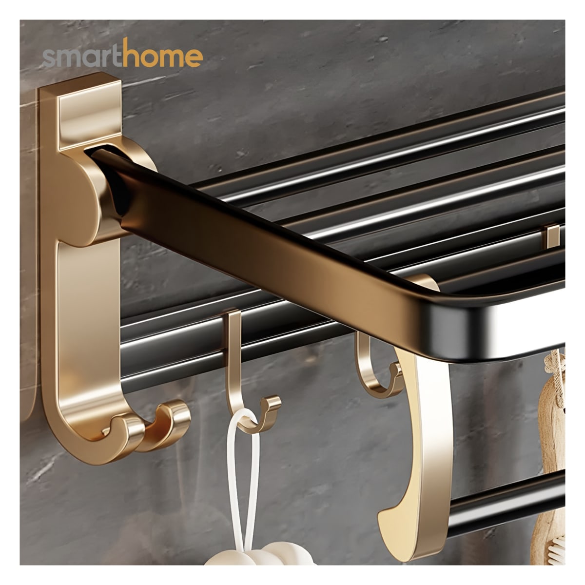 Toallero Plegable de Acero Smarthome Dorado Negro8