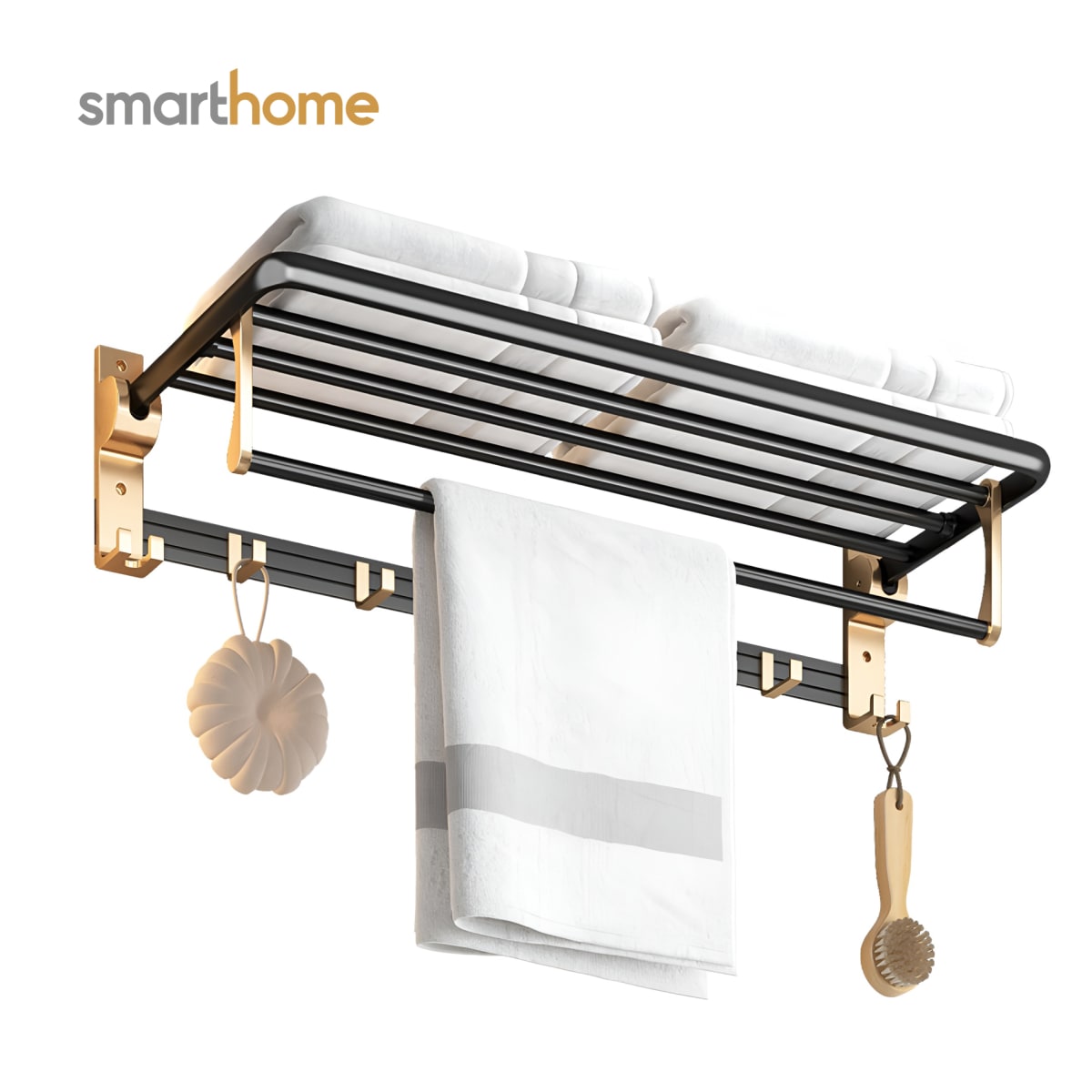 Toallero Plegable de Acero Smarthome Dorado Negro3