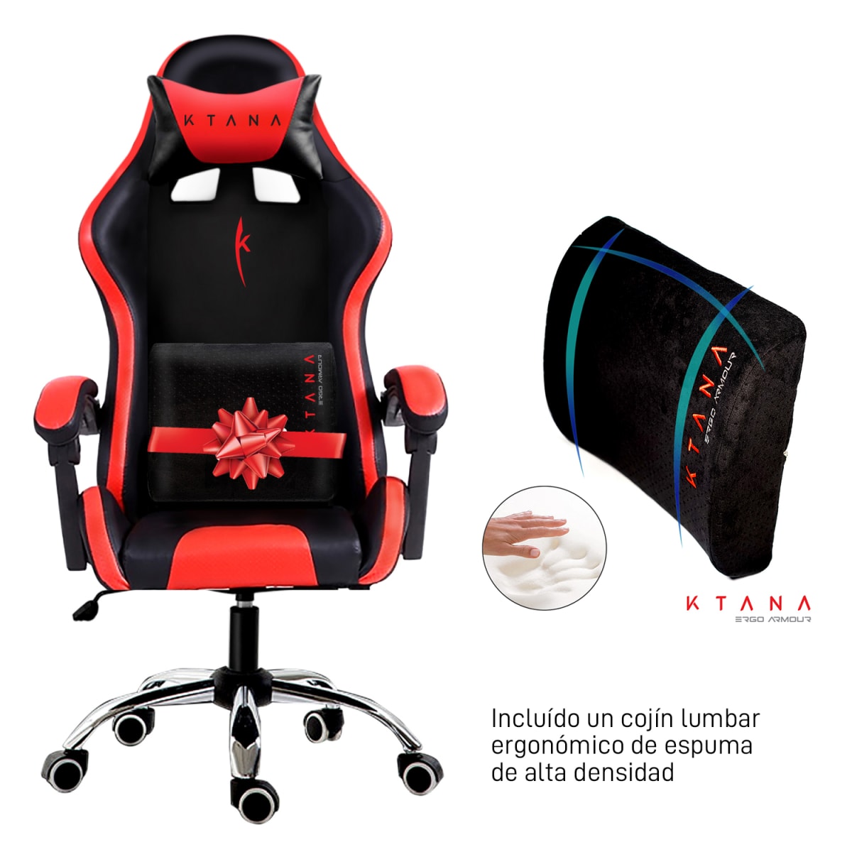 SILLA GAMER KTANA MODELO ERGO COLOR ROJO1