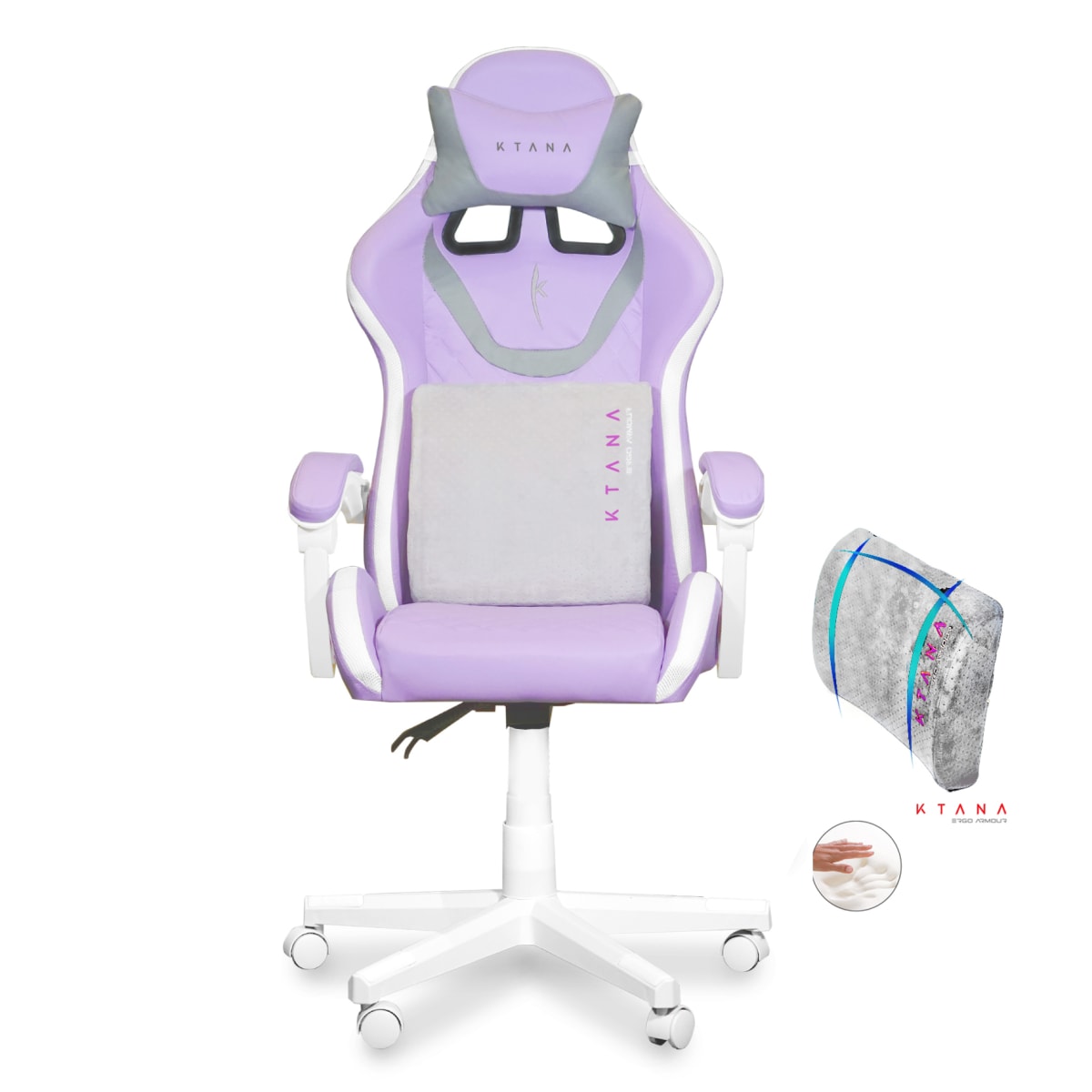 Silla Gamer modelo Ergo Prime Ktana Morada mas Regalo2