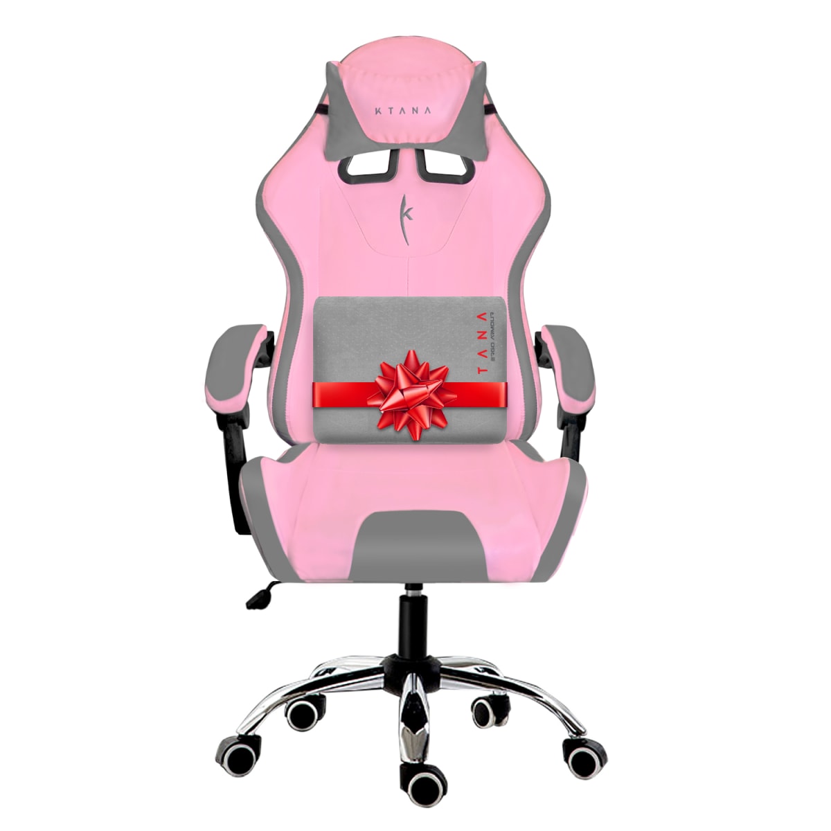 Silla Gamer Ergo Ultra Ktana Rosado-Gris Cojín Ergo Armour de Regalo3