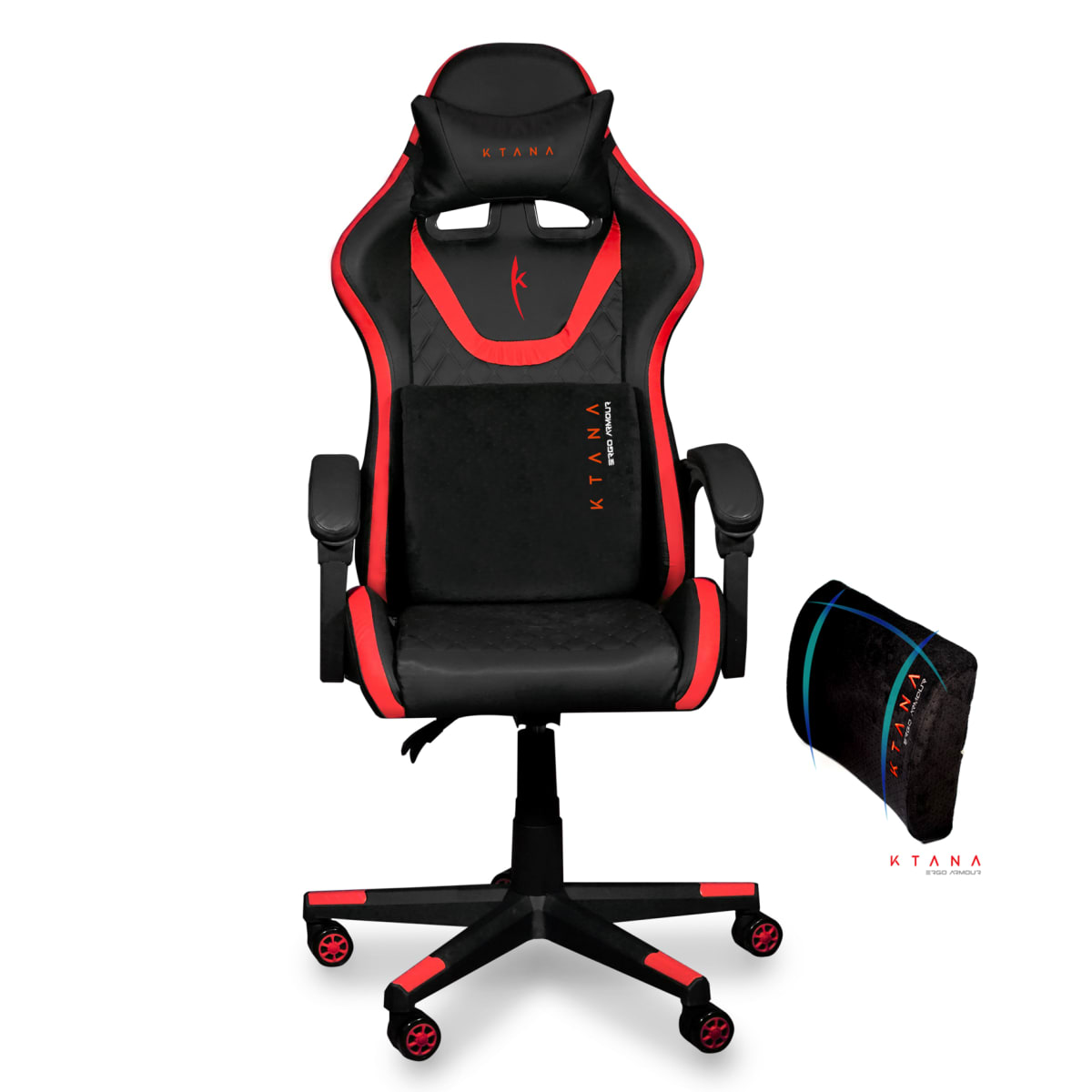 Silla Gamer modelo Ergo Prime Ktana Negra - Rojo2