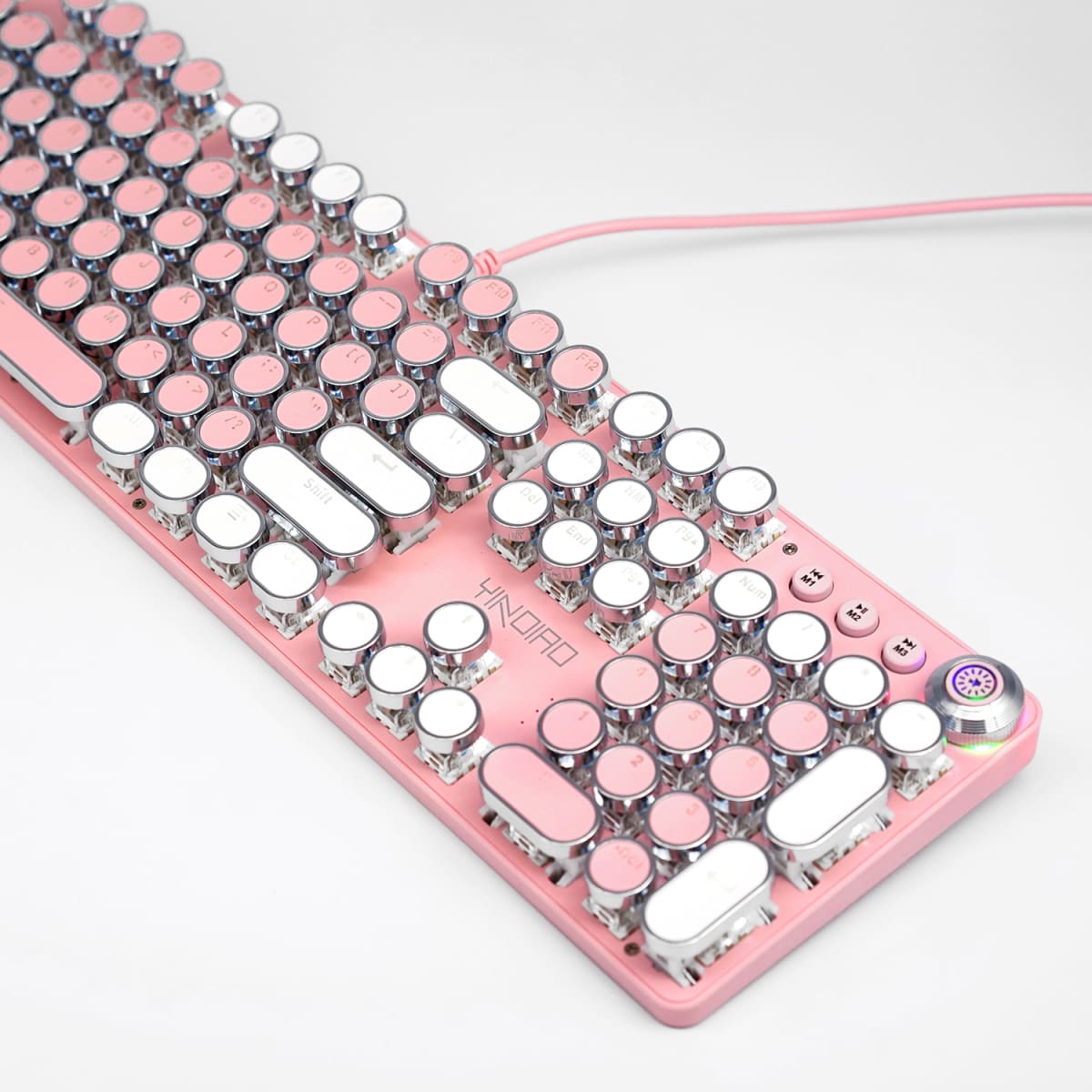 Teclado Gamer Mecánico Profesional Yindiao Rosado1