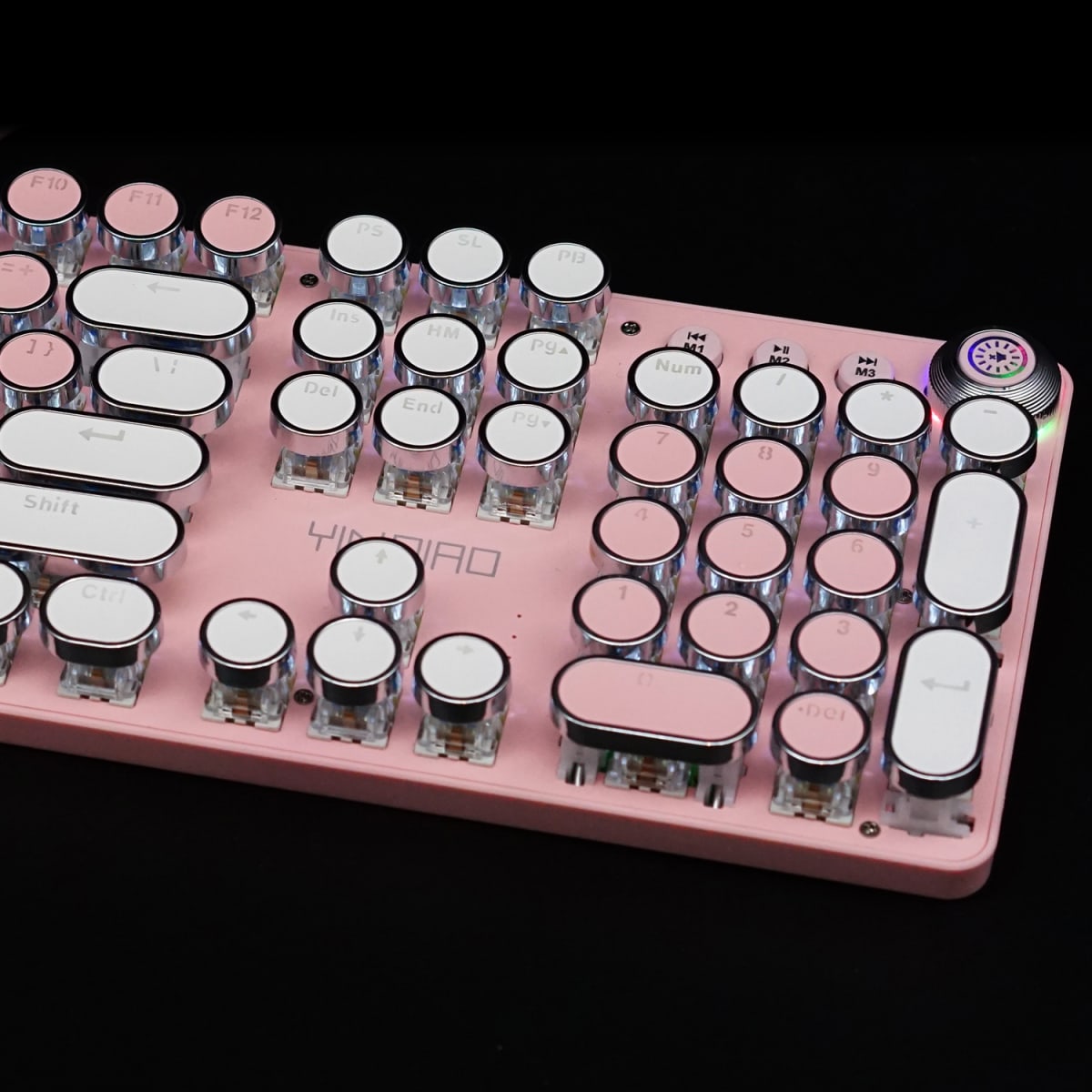 Teclado Gamer Mecánico Profesional Yindiao Rosado4