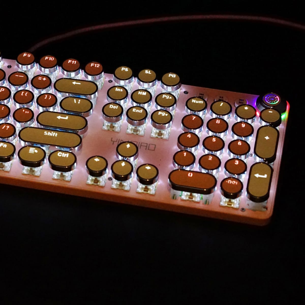Teclado Gamer Mecánico Profesional Yindiao Rosado5