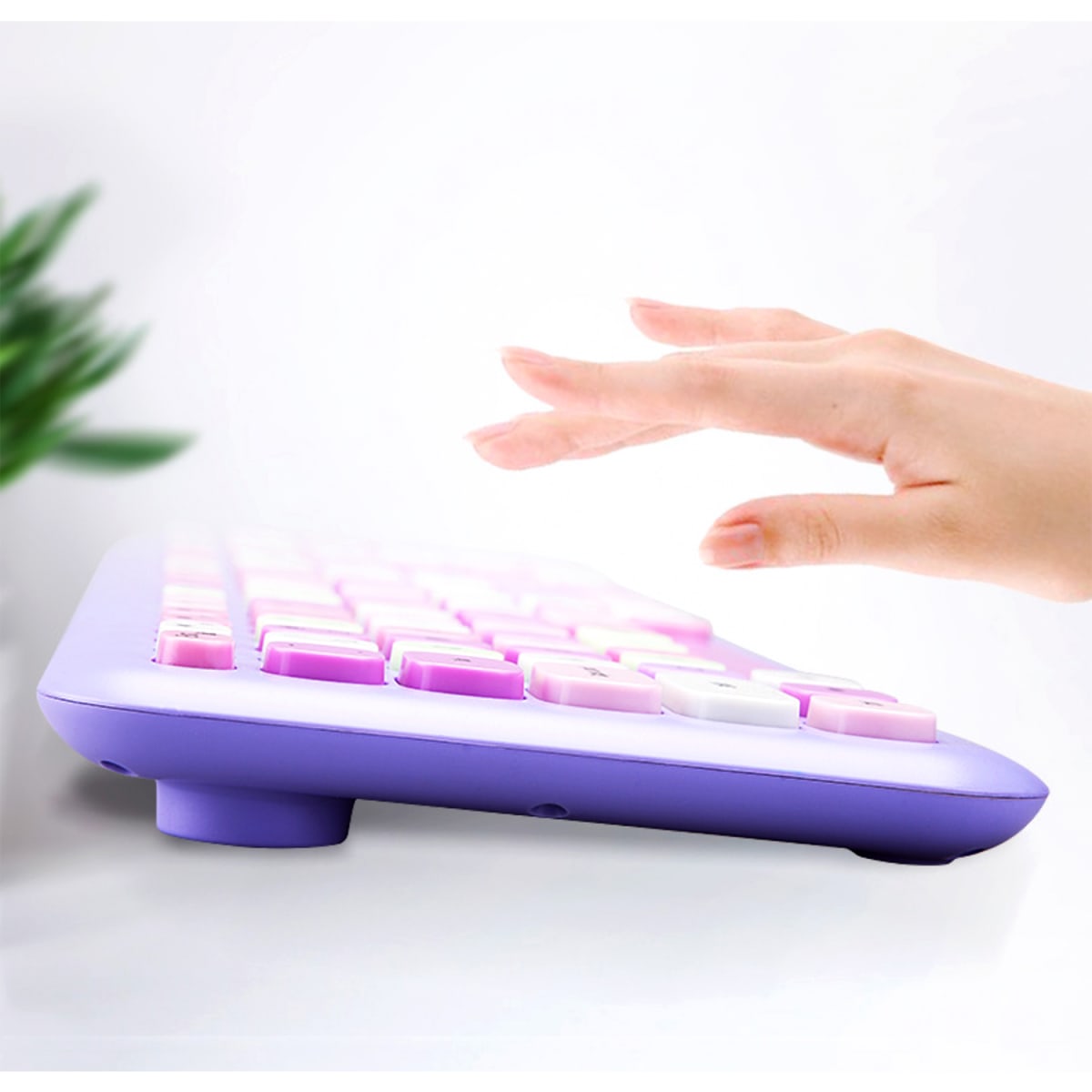 Kit Teclado y Mouse Inalámbrico Mofi Lila6
