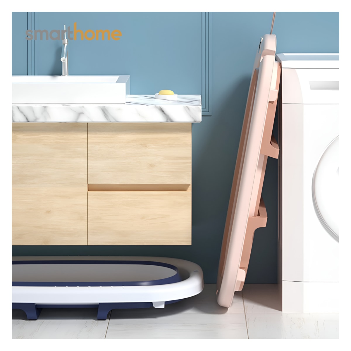Bañera Plegable Smarthome Azul2