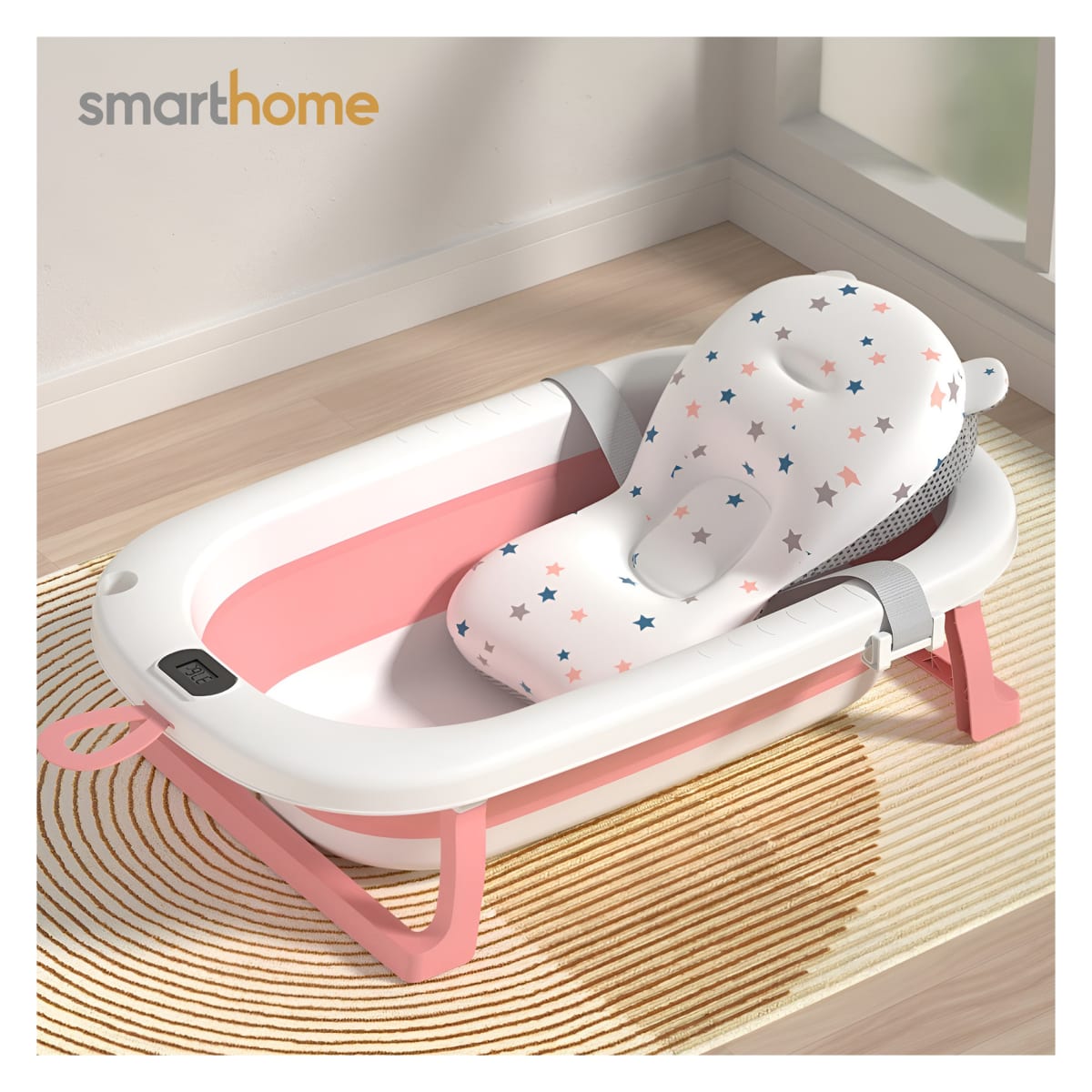 Bañera Plegable Smarthome con Termómetro Rosa2