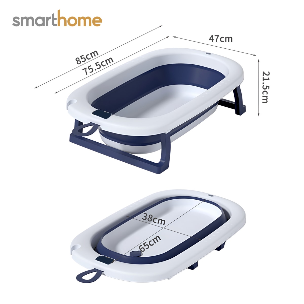 Bañera Plegable Smarthome Azul5