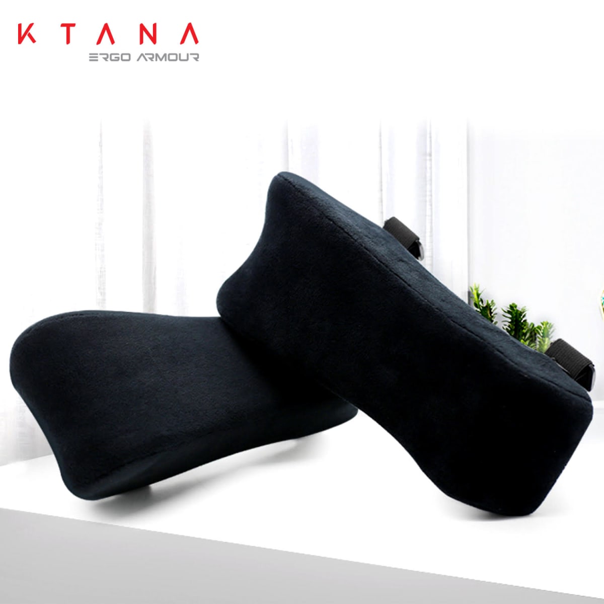 Set de Cojines Ergonómicos Apoya Brazos Ktana Negro1