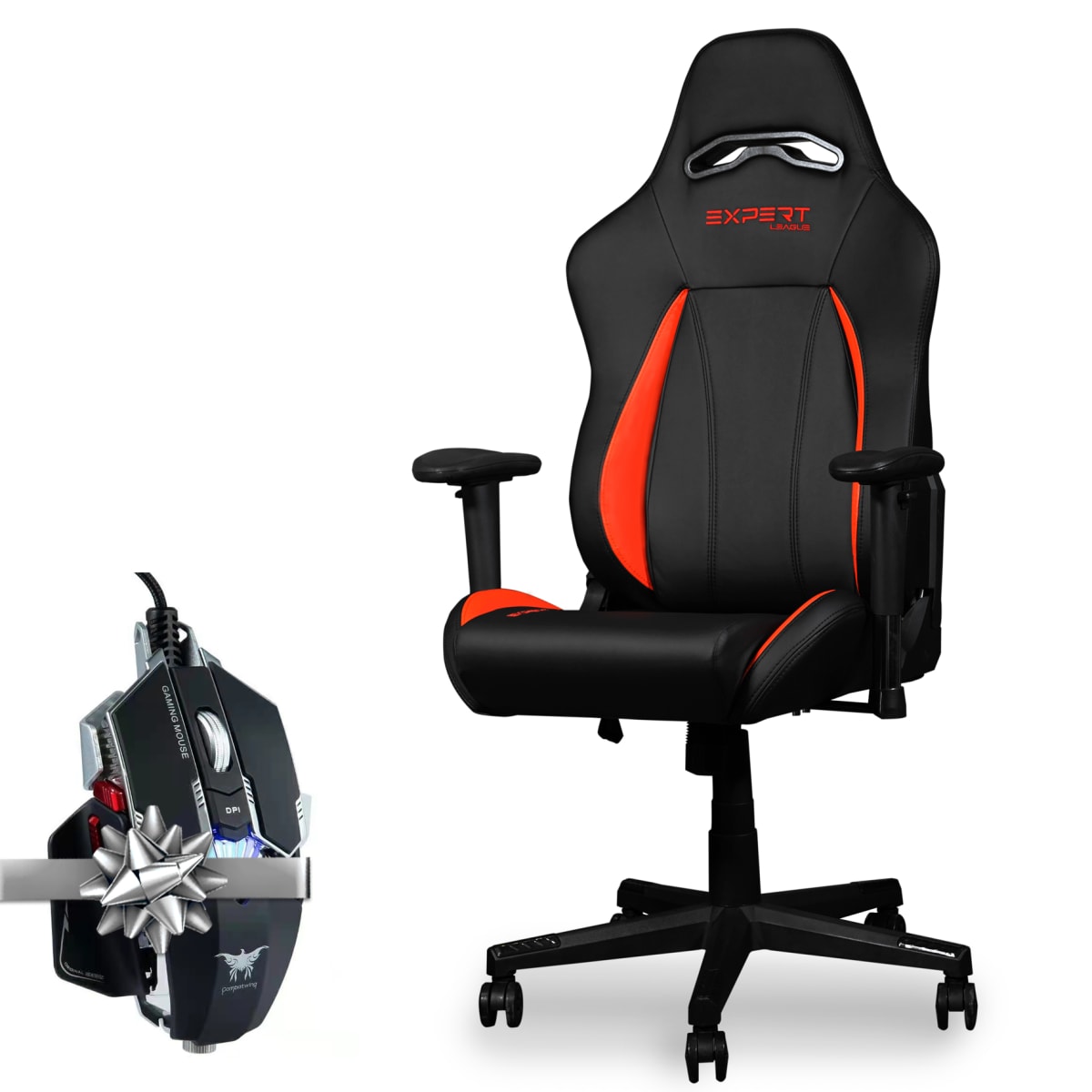 Silla Gamer Competición Expert League Ktana Roja más Mouse de Regalo1