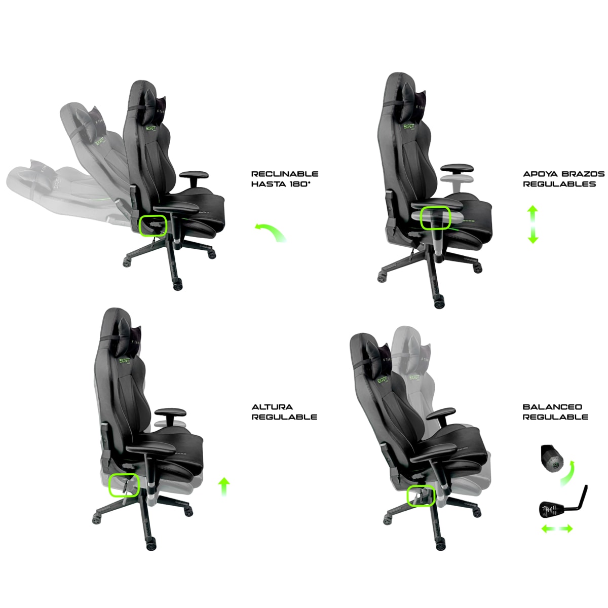 Silla Gamer de Competición Expert League Ktana color Negro con Mouse de Regalo3
