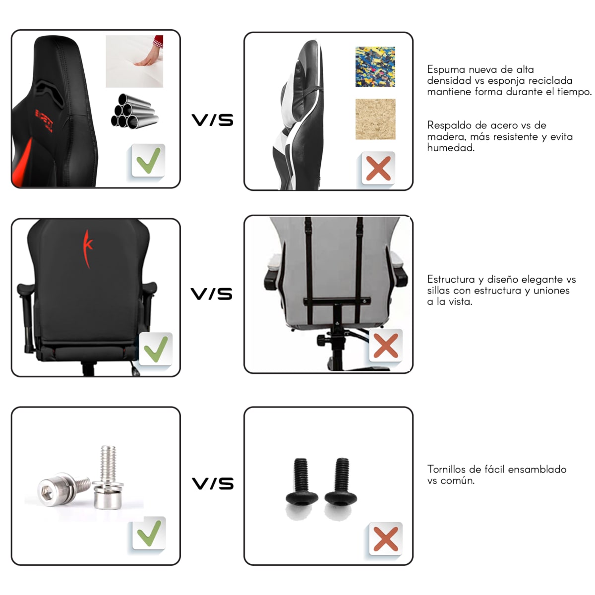 Silla Gamer Competición Expert League Ktana Roja más Mouse de Regalo6