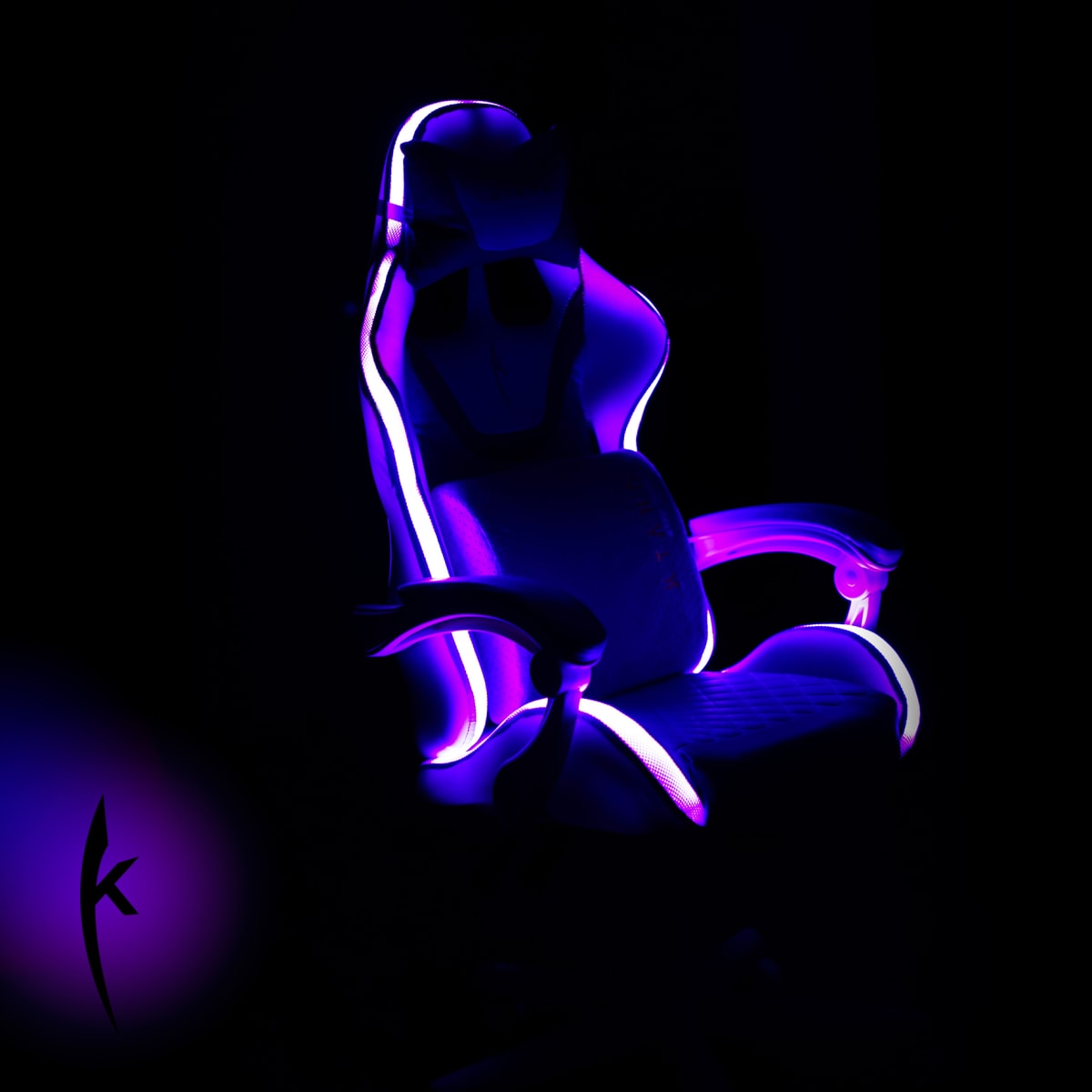 Silla Gamer Led Spectre Premier Ktana Morado con Cojín Ergo7