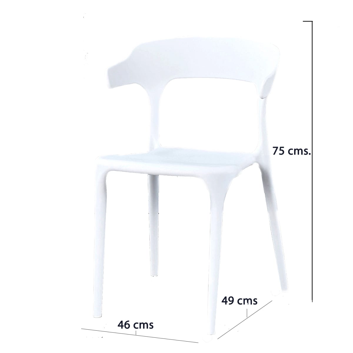 Silla Terraza PVC Rígido Blanca Modelo Terra3