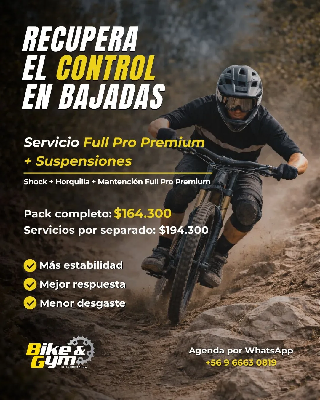 Promo Mes de Mayo Bike & Gym mantención Full Pro Premium más suspensiones