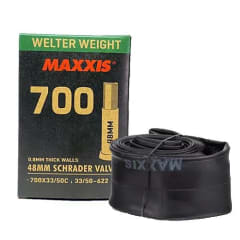 Cámara Maxxis 700x33/50C con válvula de auto (Schrader) de 48 mm