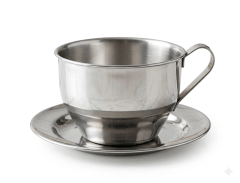 TAZA de ACERO con PLATO liviana 1