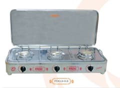 COCINA A GAS 3 hornollas CLASICO TOTAL ACERO con tapa - FADIC
