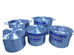 (5)JGO DE OLLA ANODIZADO 4 ml X 5 Pz- TRIUNFO