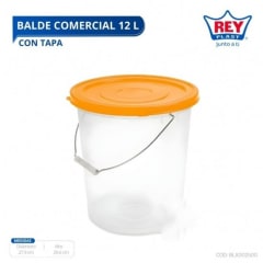 BALDE PLASTICO COMERCIAL CON TAPA Y CAÑO - REY